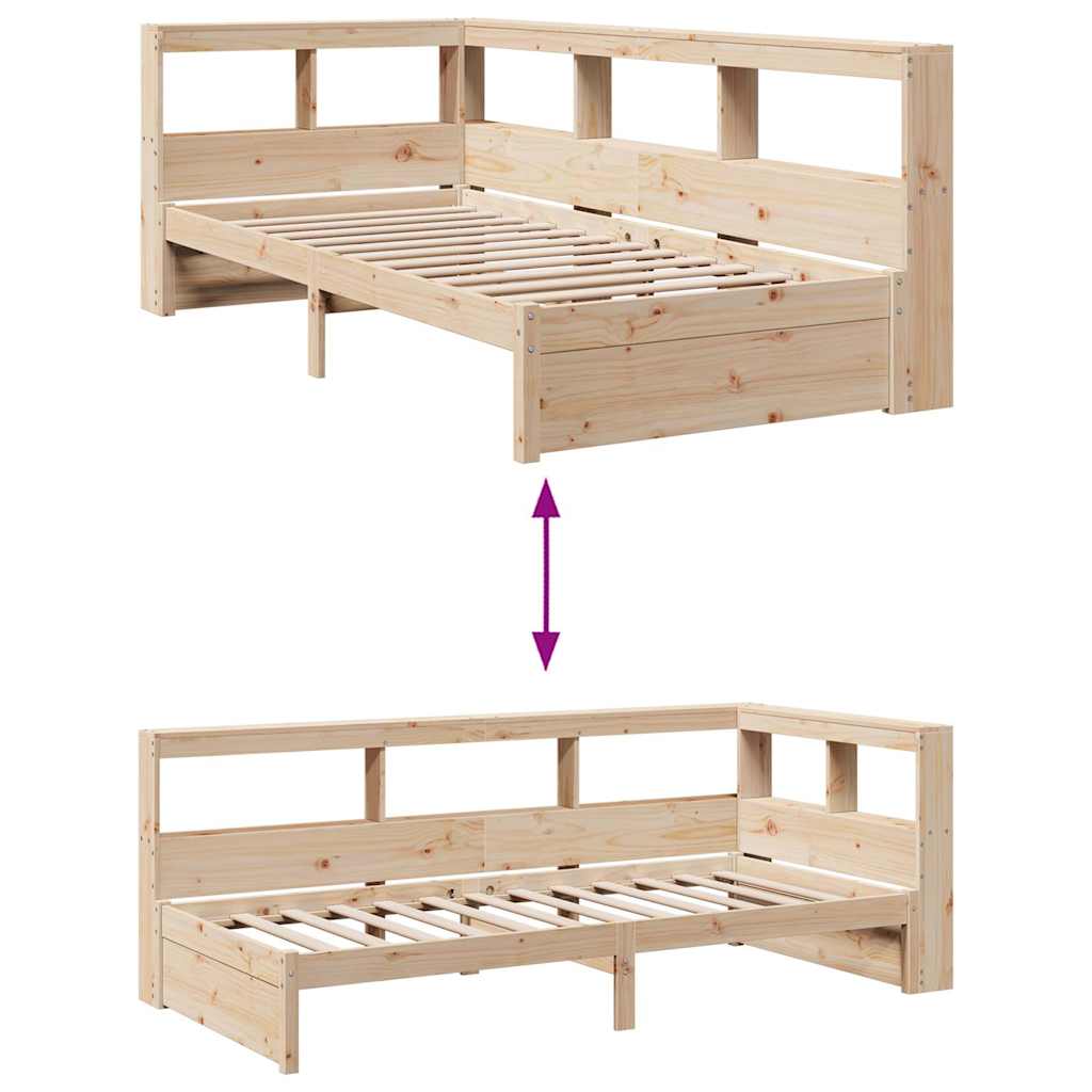 Seng Med Bokhylle Uten Madrass 100X200 Cm Heltre Furu