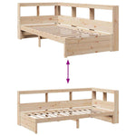Seng Med Bokhylle Uten Madrass 100X200 Cm Heltre Furu