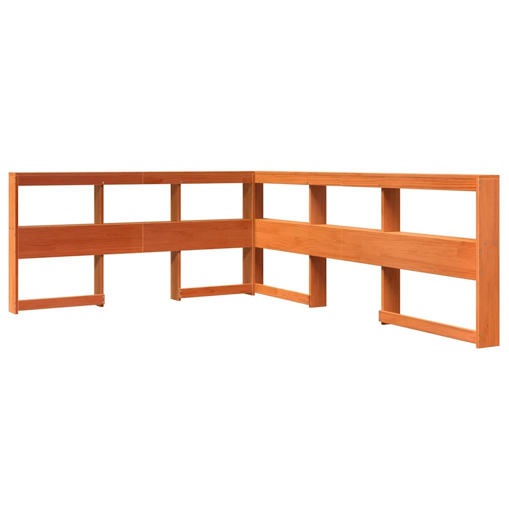 Seng Med Bokhylle Uten Madrass Voksbrun 140X200 Cm Heltre Furu