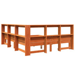 Seng Med Bokhylle Uten Madrass Voksbrun 140X200 Cm Heltre Furu