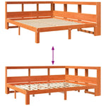 Seng Med Bokhylle Uten Madrass Voksbrun 140X200 Cm Heltre Furu