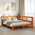 Seng Med Bokhylle Uten Madrass Voksbrun 140X200 Cm Heltre Furu