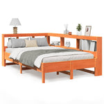 Seng Med Bokhylle Uten Madrass Voksbrun 120X200 Cm Heltre Furu