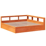 Seng Med Bokhylle Uten Madrass Voksbrun 180X200 Cm Heltre Furu
