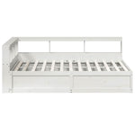 Seng Med Bokhylle Uten Madrass Hvit 160X200 Cm Heltre Furu