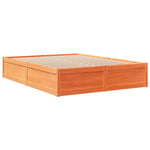 Seng Med Bokhylle Uten Madrass Voksbrun 140X200 Cm Heltre Furu