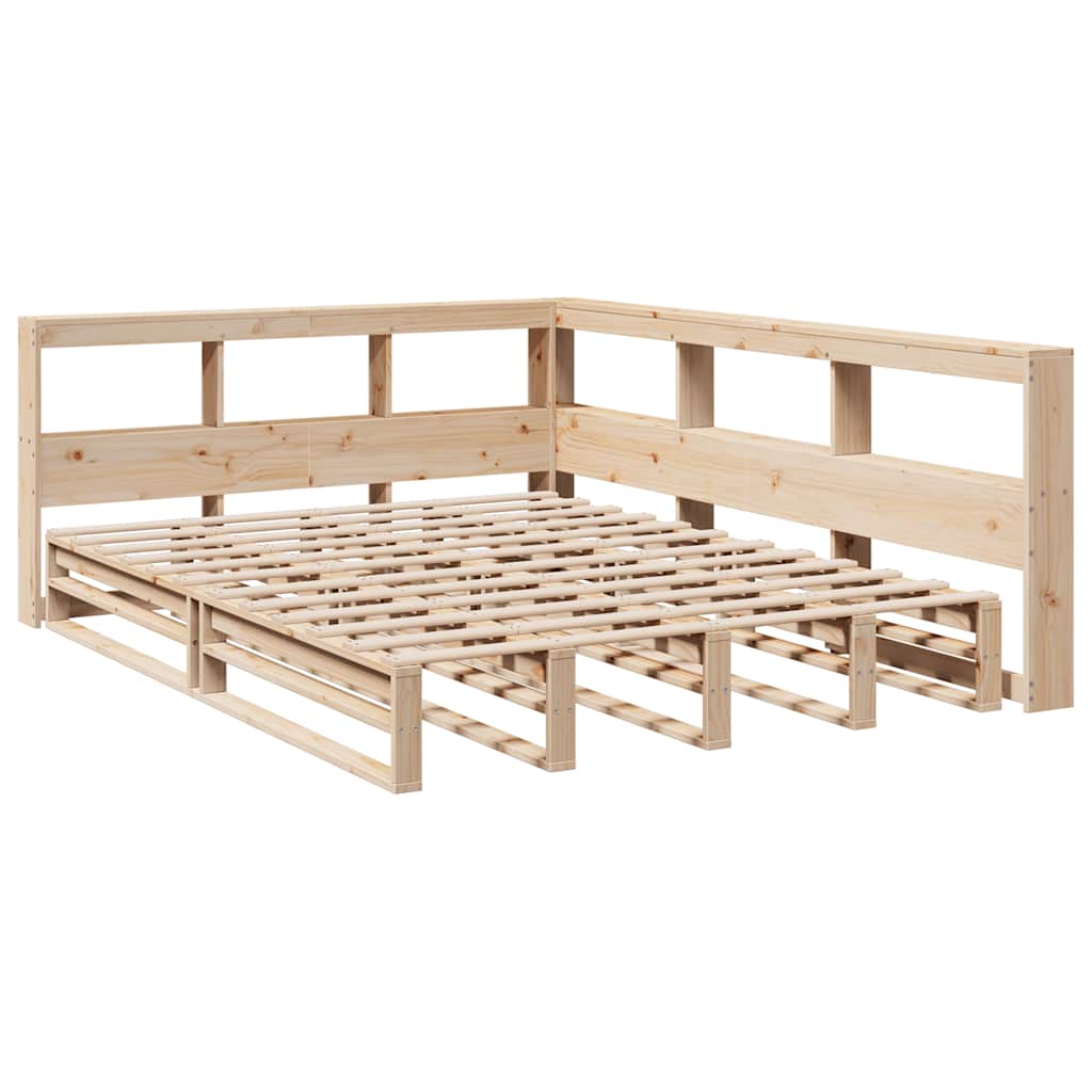 Seng Med Bokhylle Uten Madrass 140X200 Cm Heltre Furu