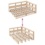 Seng Med Bokhylle Uten Madrass 140X200 Cm Heltre Furu