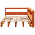 Seng Med Bokhylle Uten Madrass Voksbrun 140X200 Cm Heltre Furu