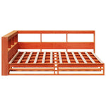 Seng Med Bokhylle Uten Madrass Voksbrun 140X200 Cm Heltre Furu