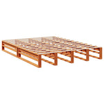 Seng Med Bokhylle Uten Madrass Voksbrun 140X200 Cm Heltre Furu