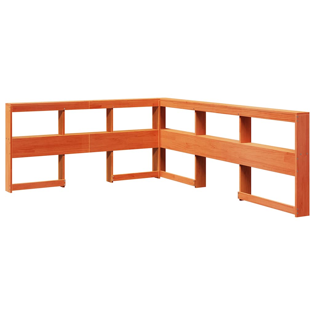 Seng Med Bokhylle Uten Madrass Voksbrun 140X200 Cm Heltre Furu