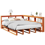 Seng Med Bokhylle Uten Madrass Voksbrun 140X200 Cm Heltre Furu