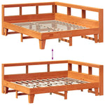 Seng Med Bokhylle Uten Madrass Voksbrun 140X200 Cm Heltre Furu