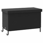 Putekasse Med Hjul Svart 110X55X73 Cm Polyrotting