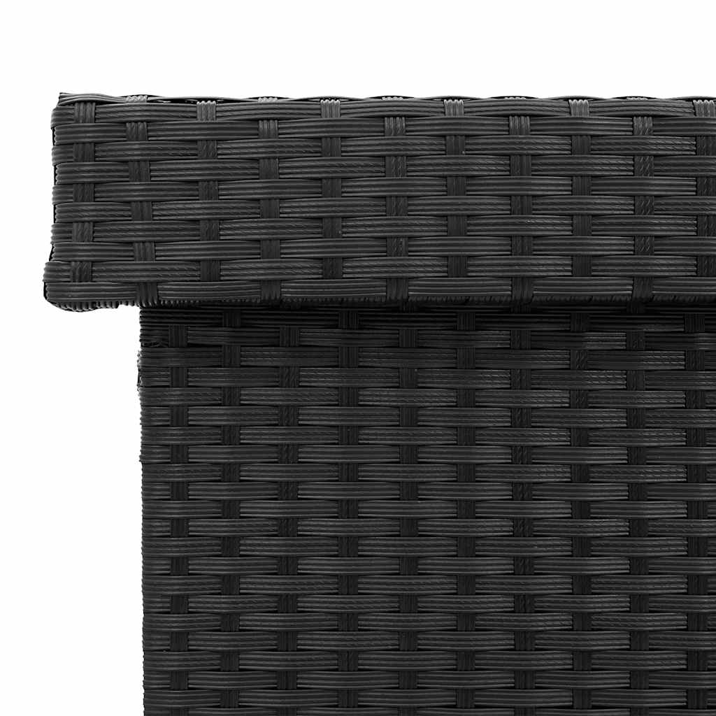 Putekasse Med Hjul Svart 110X55X73 Cm Polyrotting