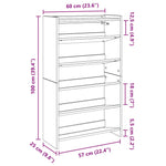 Skohylle Hvit 60X25X100 Cm Konstruert Tre