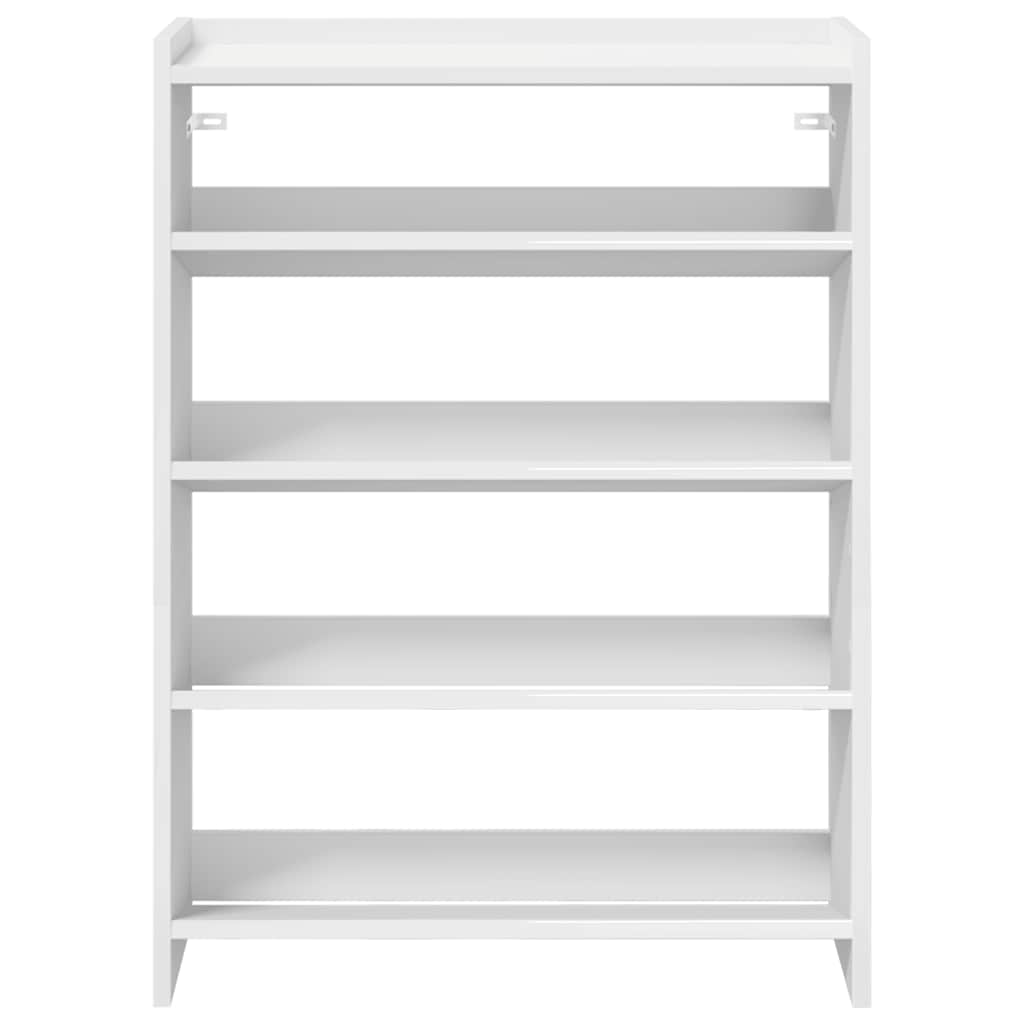 Skohylle Hvit 60X25X81 Cm Konstruert Tre