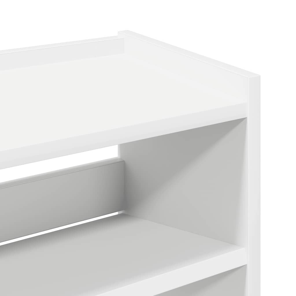 Skohylle Hvit 60X25X81 Cm Konstruert Tre
