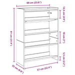 Skohylle Sonoma Eik 60X25X81 Cm Konstruert Tre