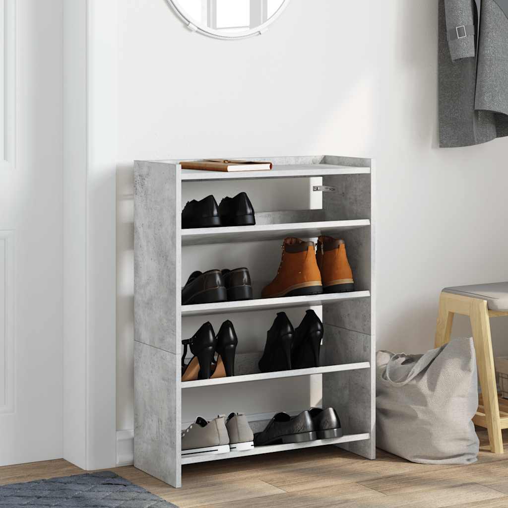 Skohylle Betonggrå 60X25X81 Cm Konstruert Tre