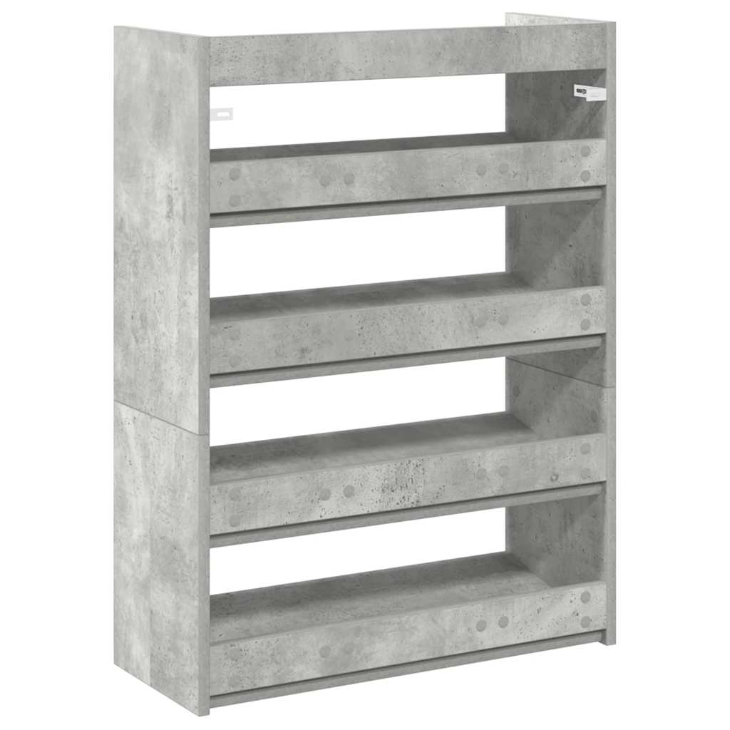 Skohylle Betonggrå 60X25X81 Cm Konstruert Tre