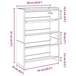 Skohylle Artisan Eik 60X25X81 Cm Konstruert Tre