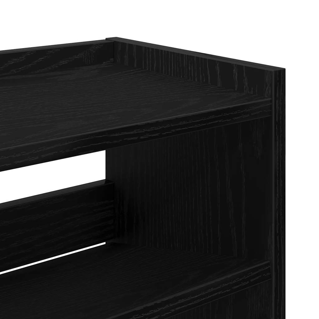 Skohylle Svart 80X25X100 Cm Konstruert Tre
