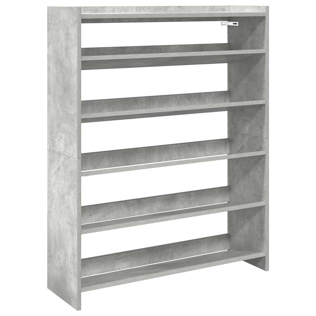 Skohylle Betonggrå 80X25X100 Cm Konstruert Tre