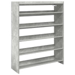 Skohylle Betonggrå 80X25X100 Cm Konstruert Tre