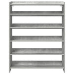 Skohylle Betonggrå 80X25X100 Cm Konstruert Tre