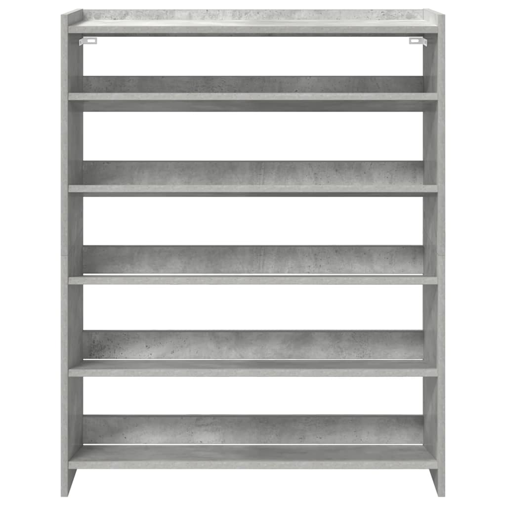Skohylle Betonggrå 80X25X100 Cm Konstruert Tre