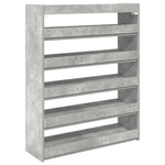 Skohylle Betonggrå 80X25X100 Cm Konstruert Tre