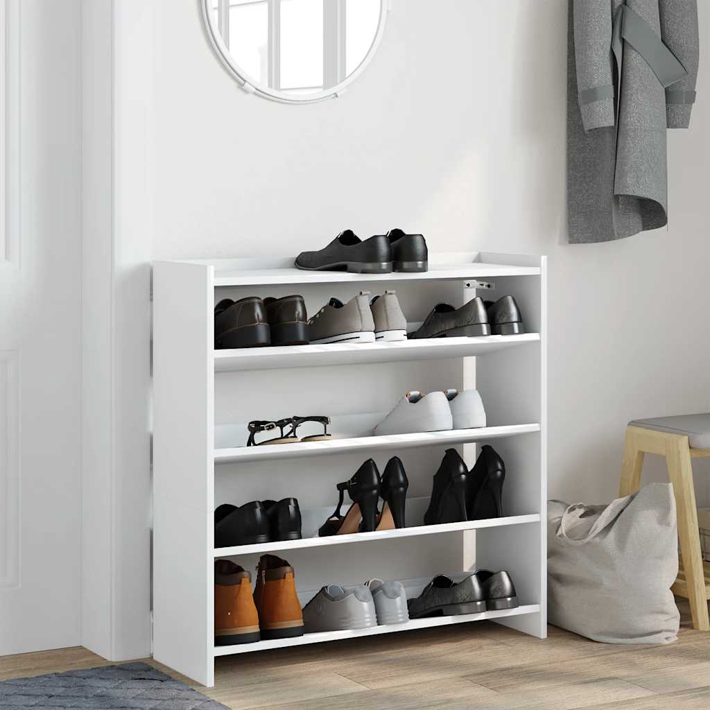Skohylle Hvit 80X25X81 Cm Konstruert Tre