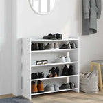 Skohylle Hvit 80X25X81 Cm Konstruert Tre