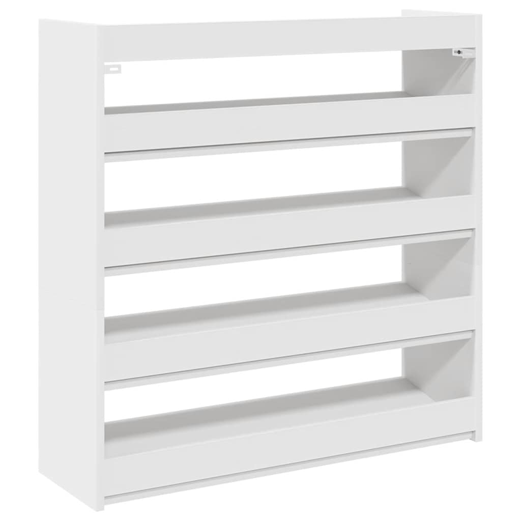Skohylle Hvit 80X25X81 Cm Konstruert Tre