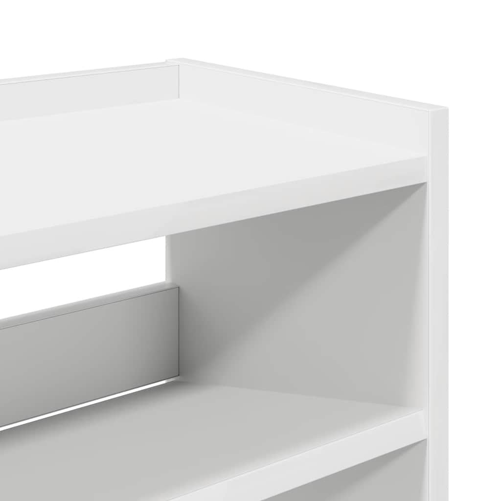 Skohylle Hvit 80X25X81 Cm Konstruert Tre