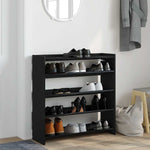 Skohylle Svart 80X25X81 Cm Konstruert Tre