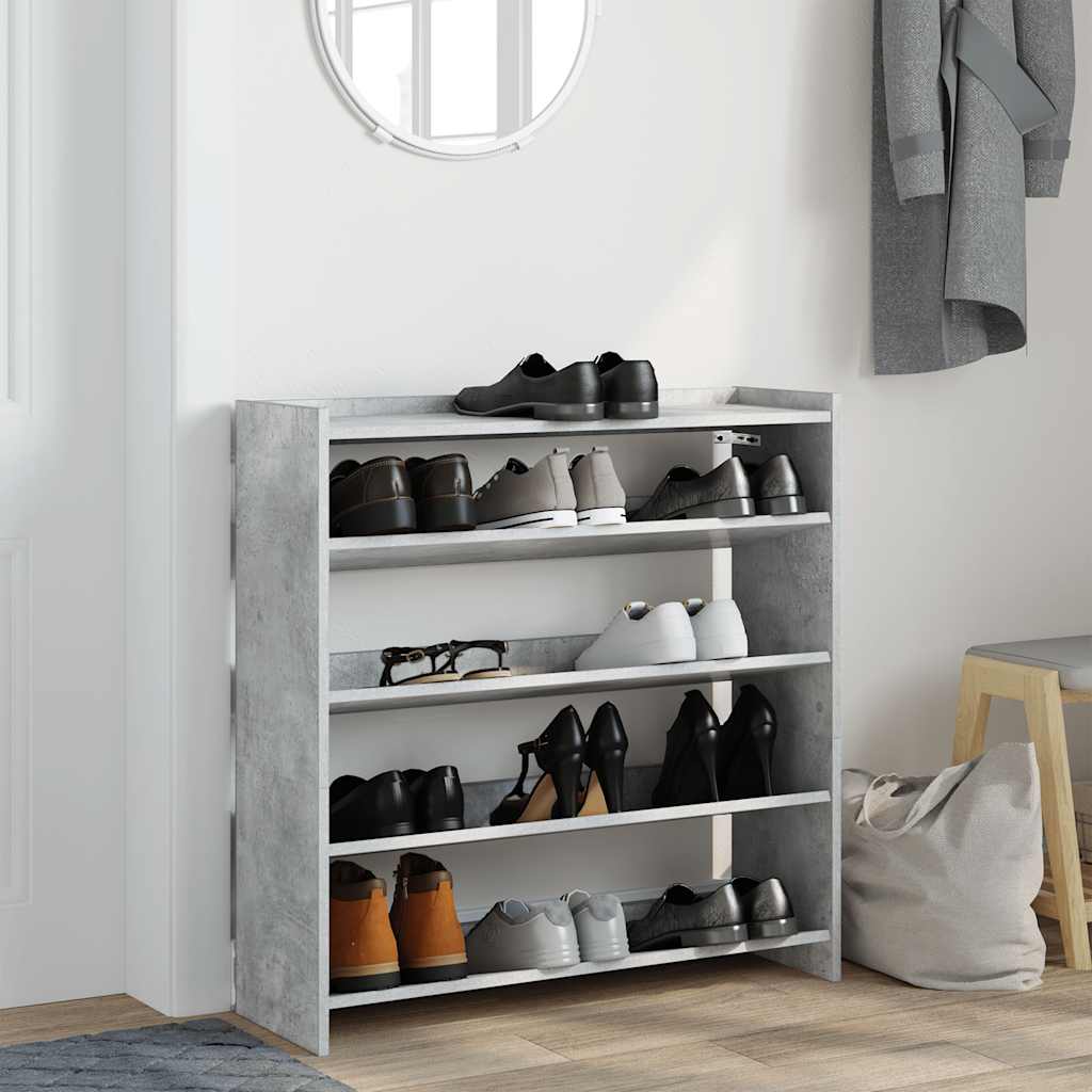 Skohylle Betonggrå 80X25X81 Cm Konstruert Tre