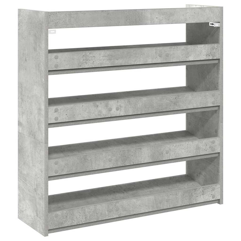 Skohylle Betonggrå 80X25X81 Cm Konstruert Tre
