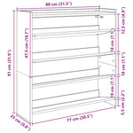 Skohylle Betonggrå 80X25X81 Cm Konstruert Tre