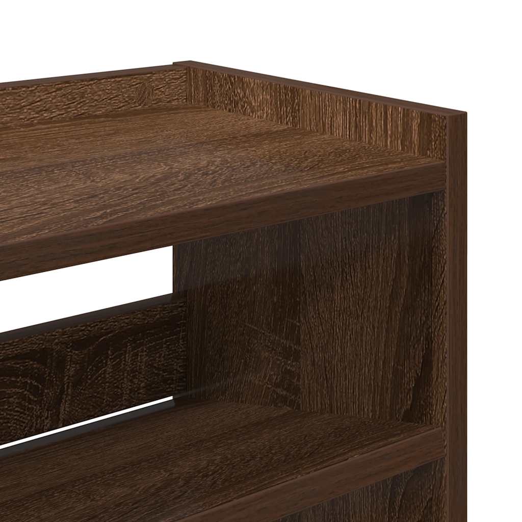Skohylle Brun Eik 80X25X81 Cm Konstruert Tre