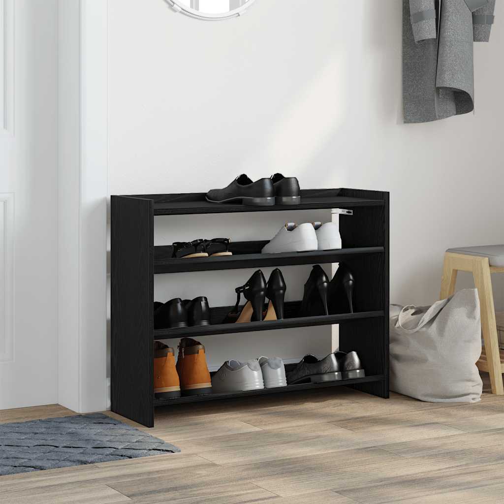 Skohylle Svart 80X25X62 Cm Konstruert Tre