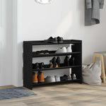 Skohylle Svart 80X25X62 Cm Konstruert Tre
