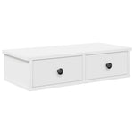 Vegghylle Med Skuffer Hvit 60X28X15 Cm Konstruert Tre