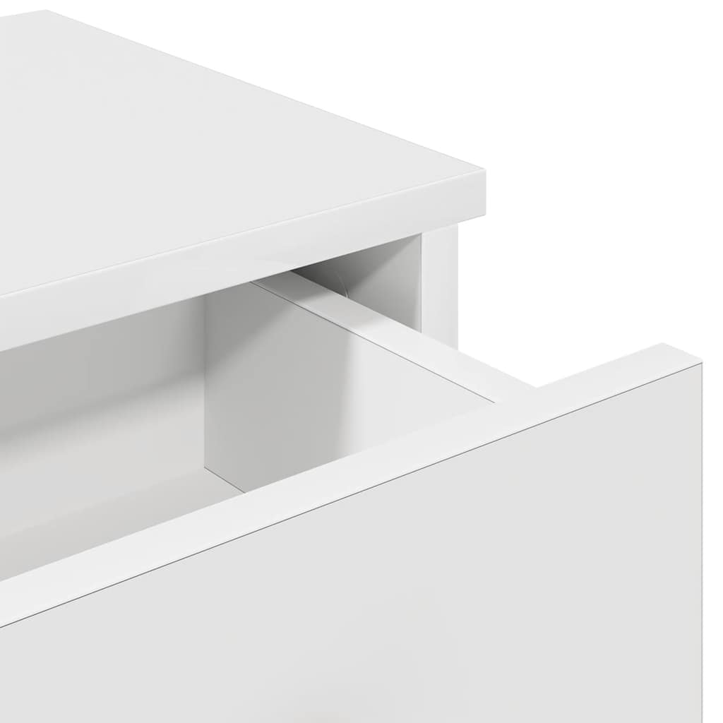 Vegghylle Med Skuffer Hvit 60X28X15 Cm Konstruert Tre