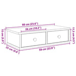 Vegghylle Med Skuffer Hvit 60X28X15 Cm Konstruert Tre