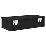 Vegghylle Med Skuffer Svart 60X28X15 Cm Konstruert Tre