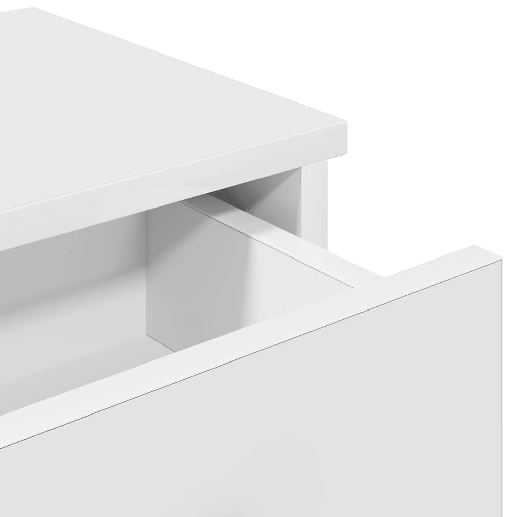 Vegghylle Med Skuffer Hvit 100X37,5X19 Cm Konstruert Tre