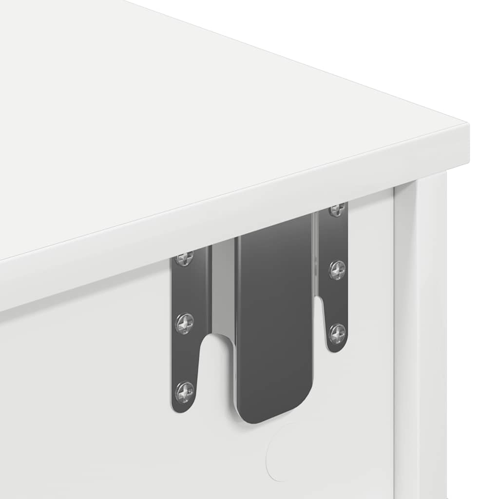 Vegghylle Med Skuffer Hvit 100X37,5X19 Cm Konstruert Tre